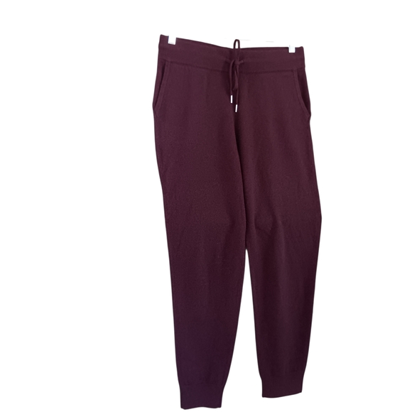 Quince Burgundy Maroon Mongolian Cashmere Jogger Sweatpants - Picture 5 of 12